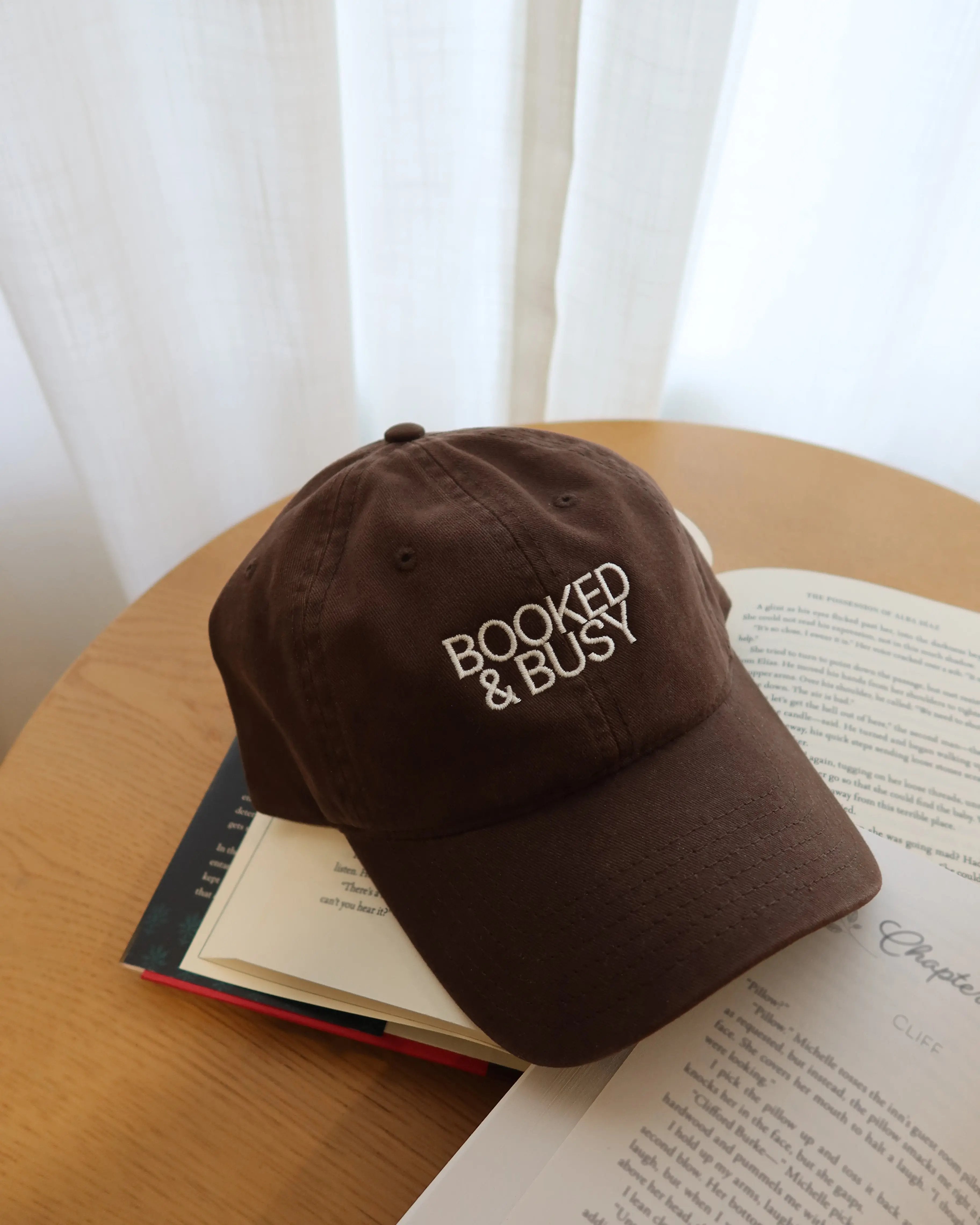 Booked and Busy Dad Hat, Brown